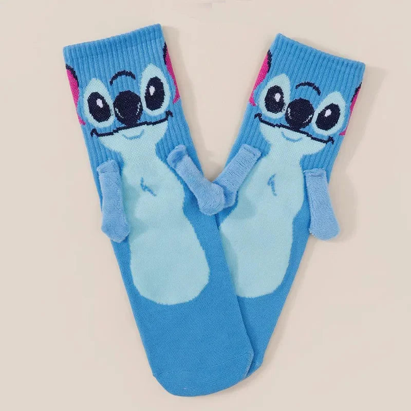 Meias Magnéticas de Casal Stitch - Mãos Dadas Disney