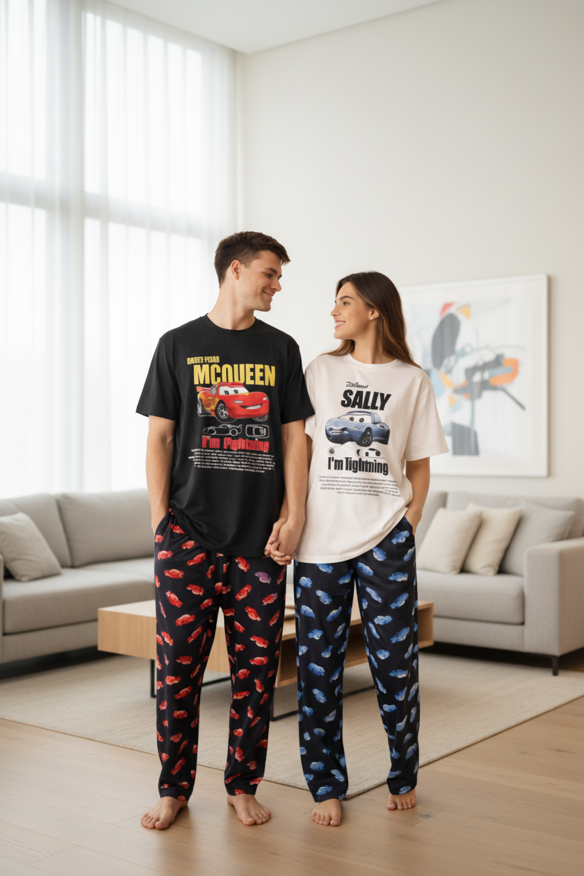 Pijama Casal McQueen Sally - Em pé