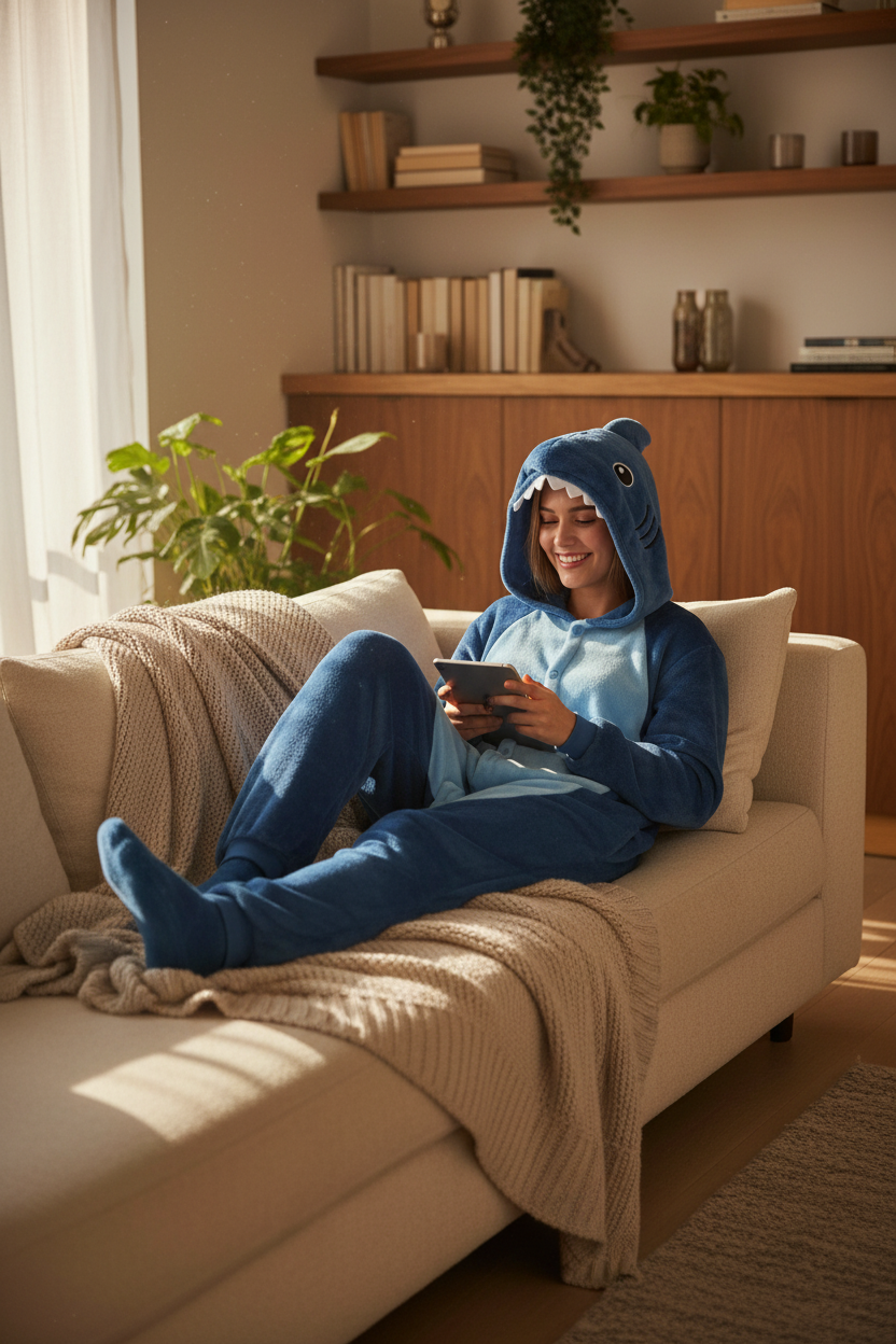 Pijama Tubarão Azul - Lifestyle Realista